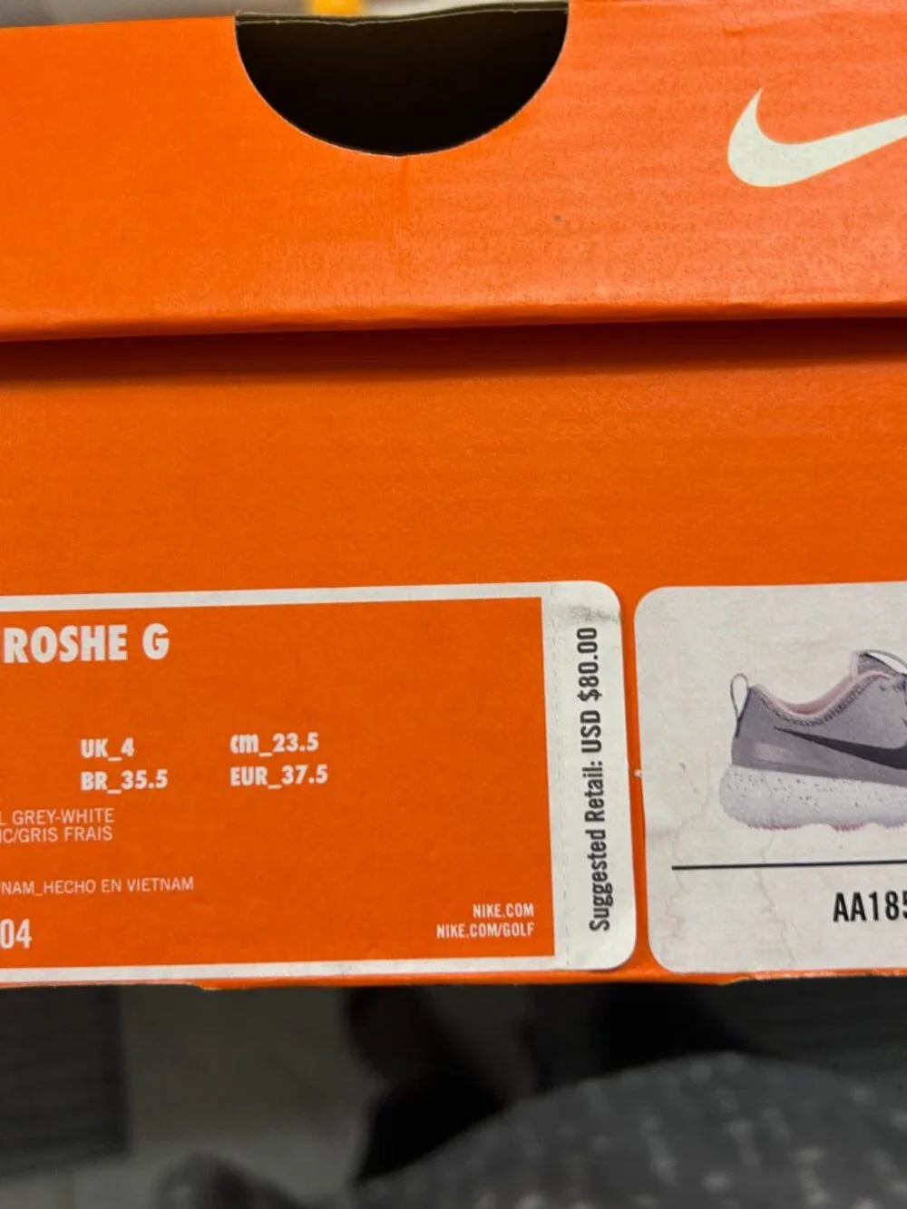 Nike Roshe G Women's Golf Shoes – Size 6.5 – Grey/White/Pink